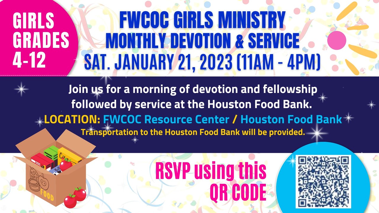 Girl's Ministry Monthly Devotion Service