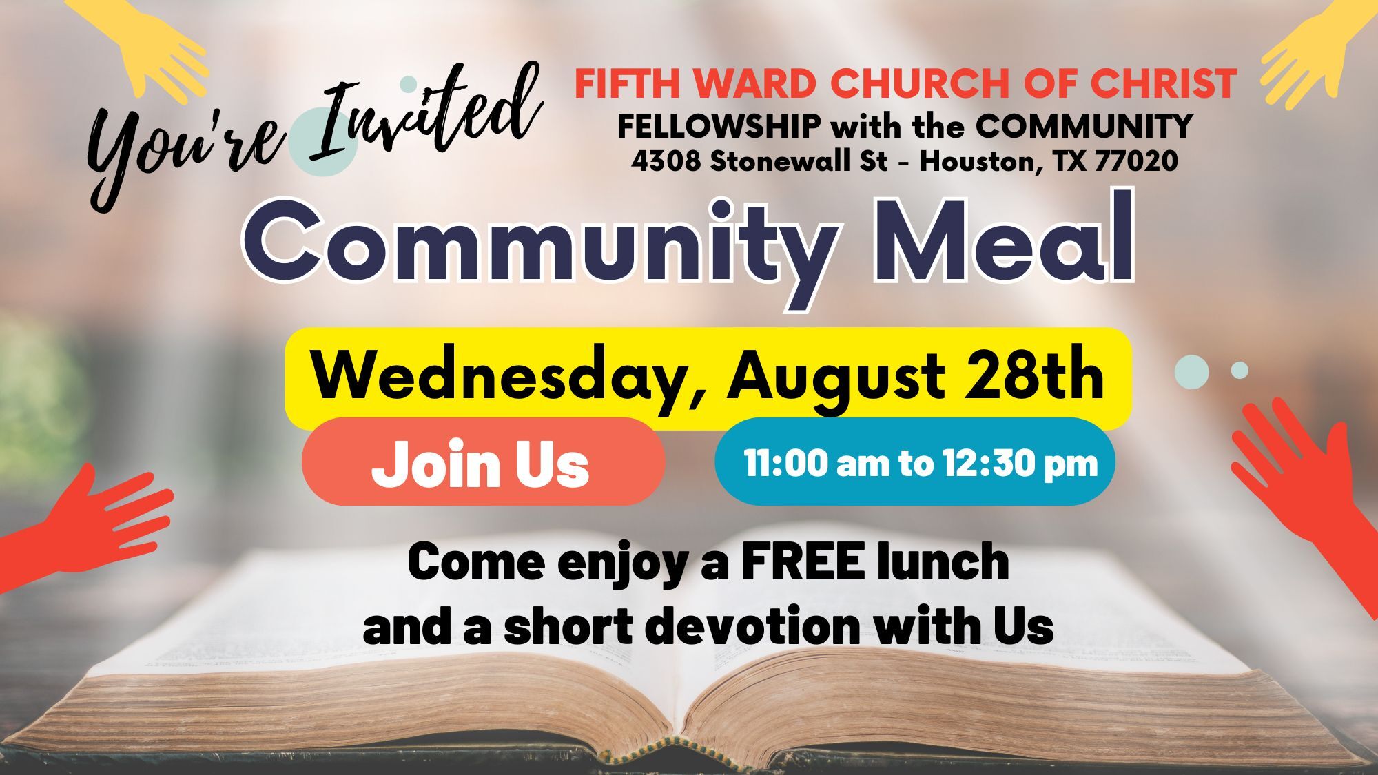 August Community Lunch and Devotion