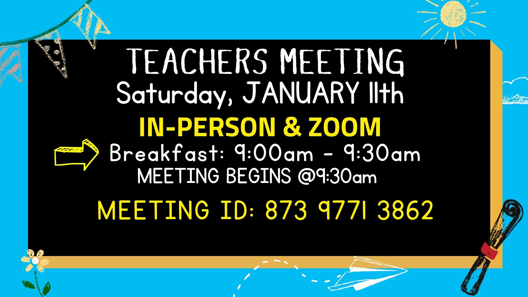 FWCOC Teachers' Meeting Jan 11th